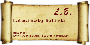 Latosinszky Belinda névjegykártya